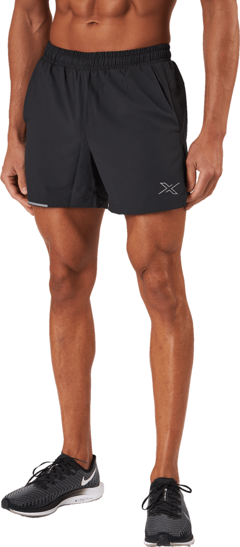 Aero 5 Inch Shorts Black/silver Reflective, Male, Apparels, Shorts, Running, Black, S