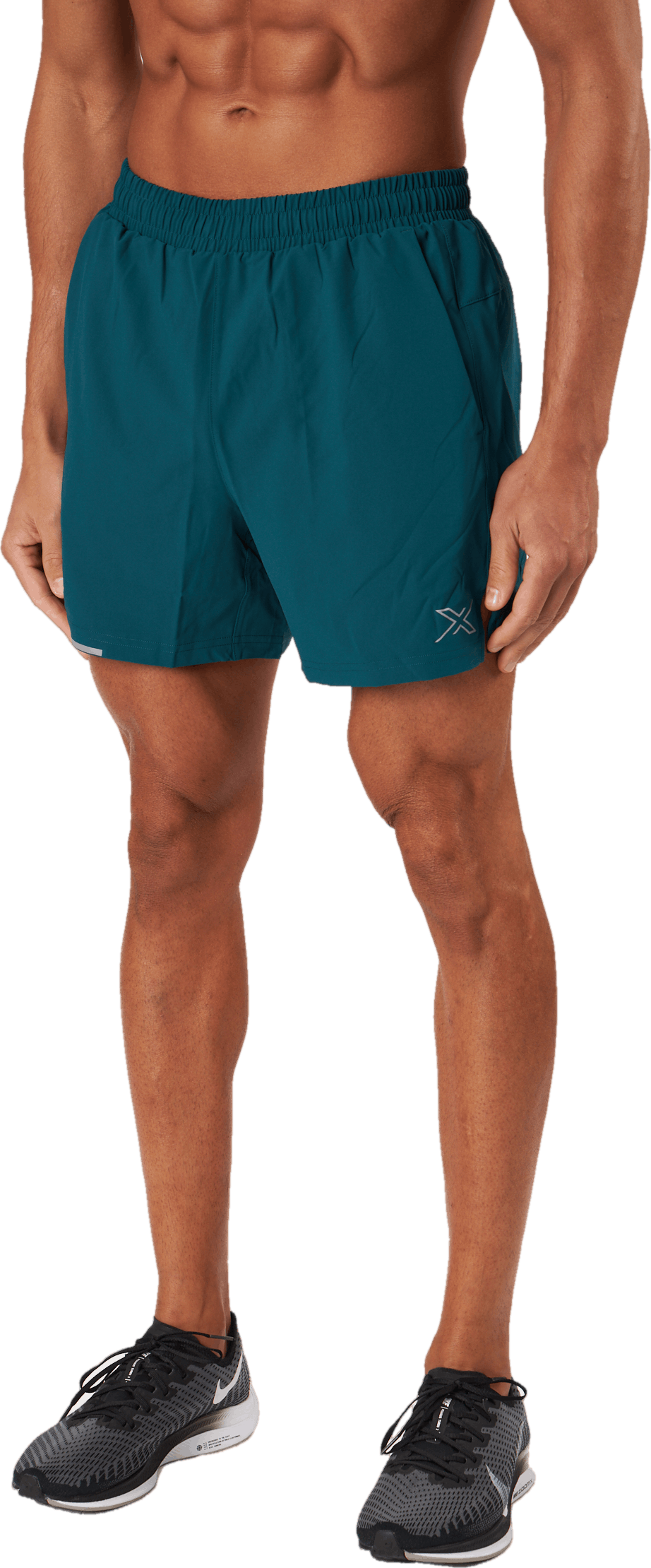 Aero 5 Inch Shorts Deep Jade/silver Reflective, Male, Apparels, Shorts, Running, L