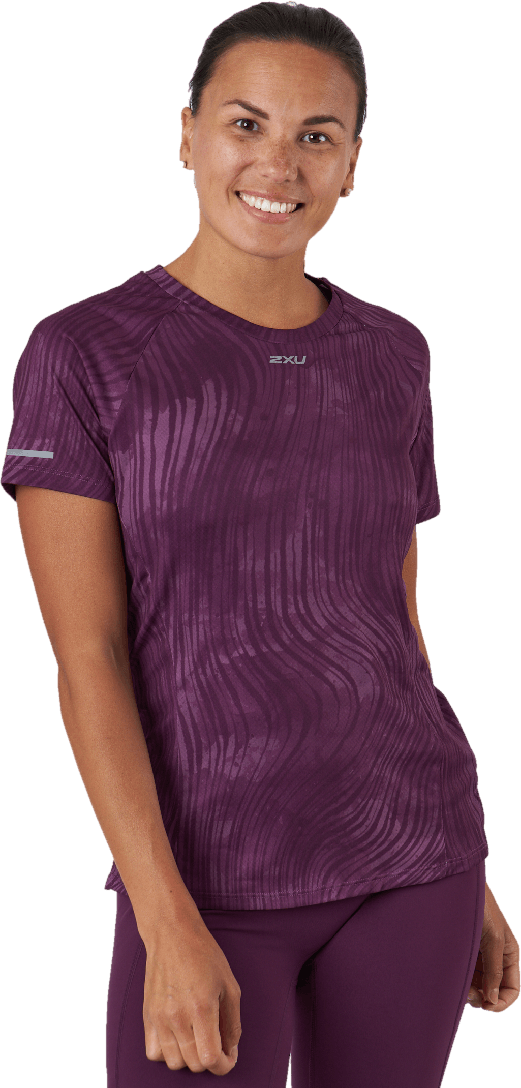 Light Speed Tee Wavy Daze/silver Reflective, Female, Odzież, Podkoszulek, Trening, Fioletowy, S