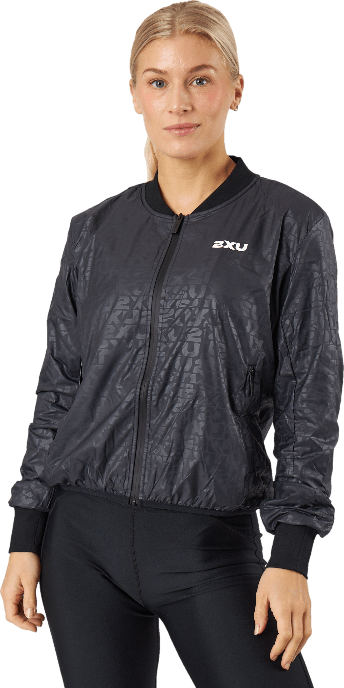 Motion Bomber Jacket Embossed Monogram/white, Female, Odevy, bundy, Beží, Čierna, S