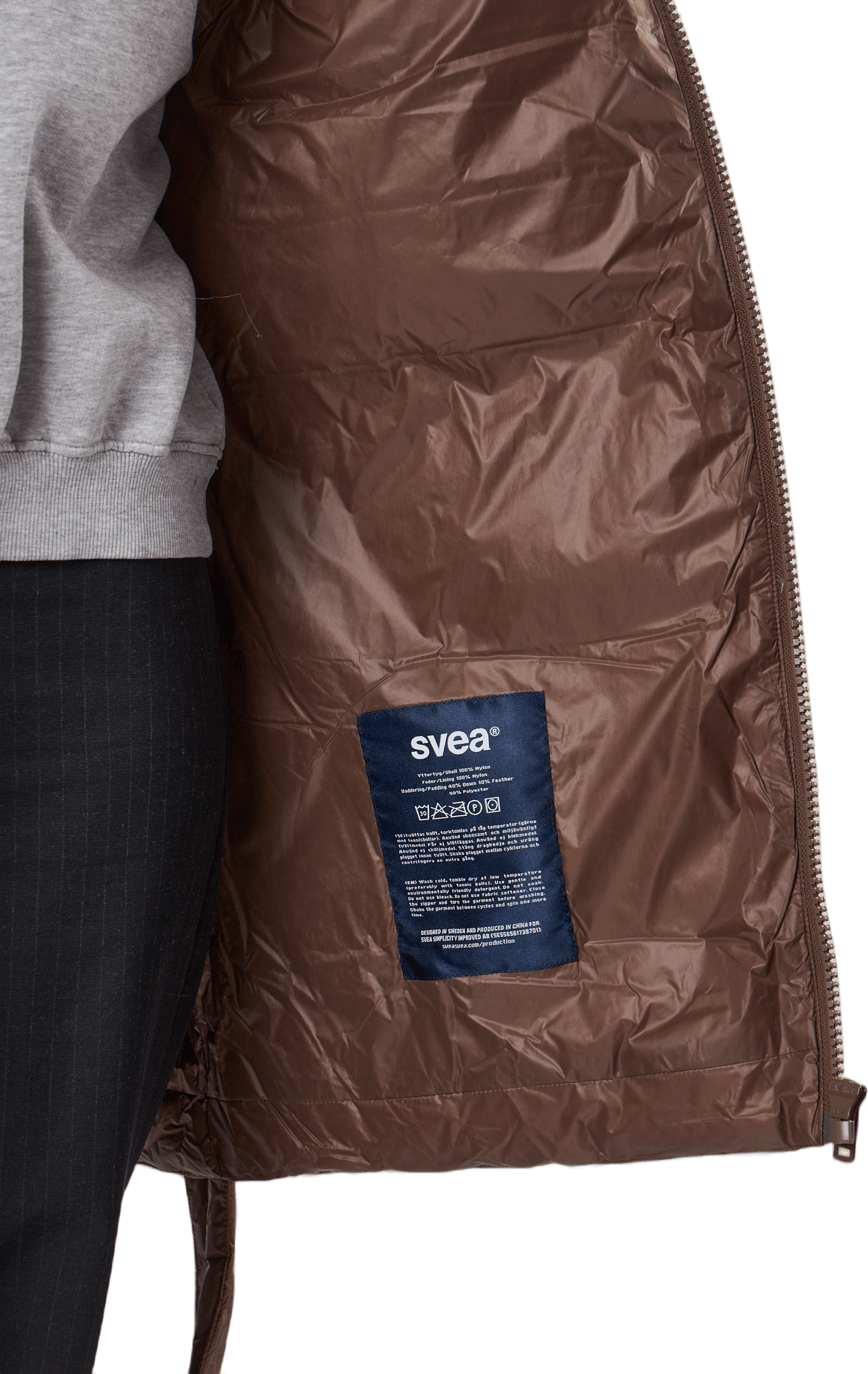 Mid Length Beltet Coat Dark Bark - Bild 5