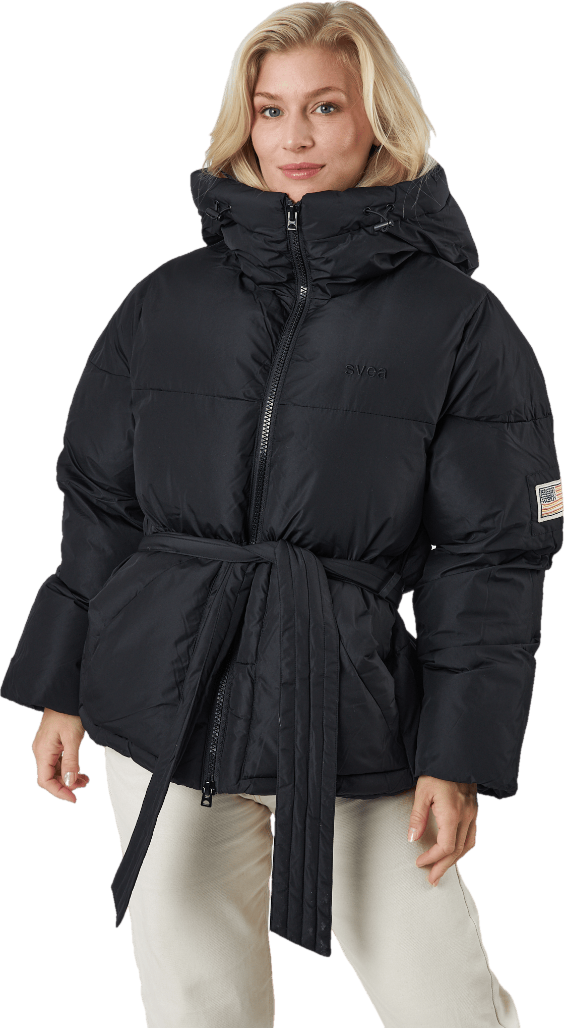 Beltet Short Padded Hood Jacke Black