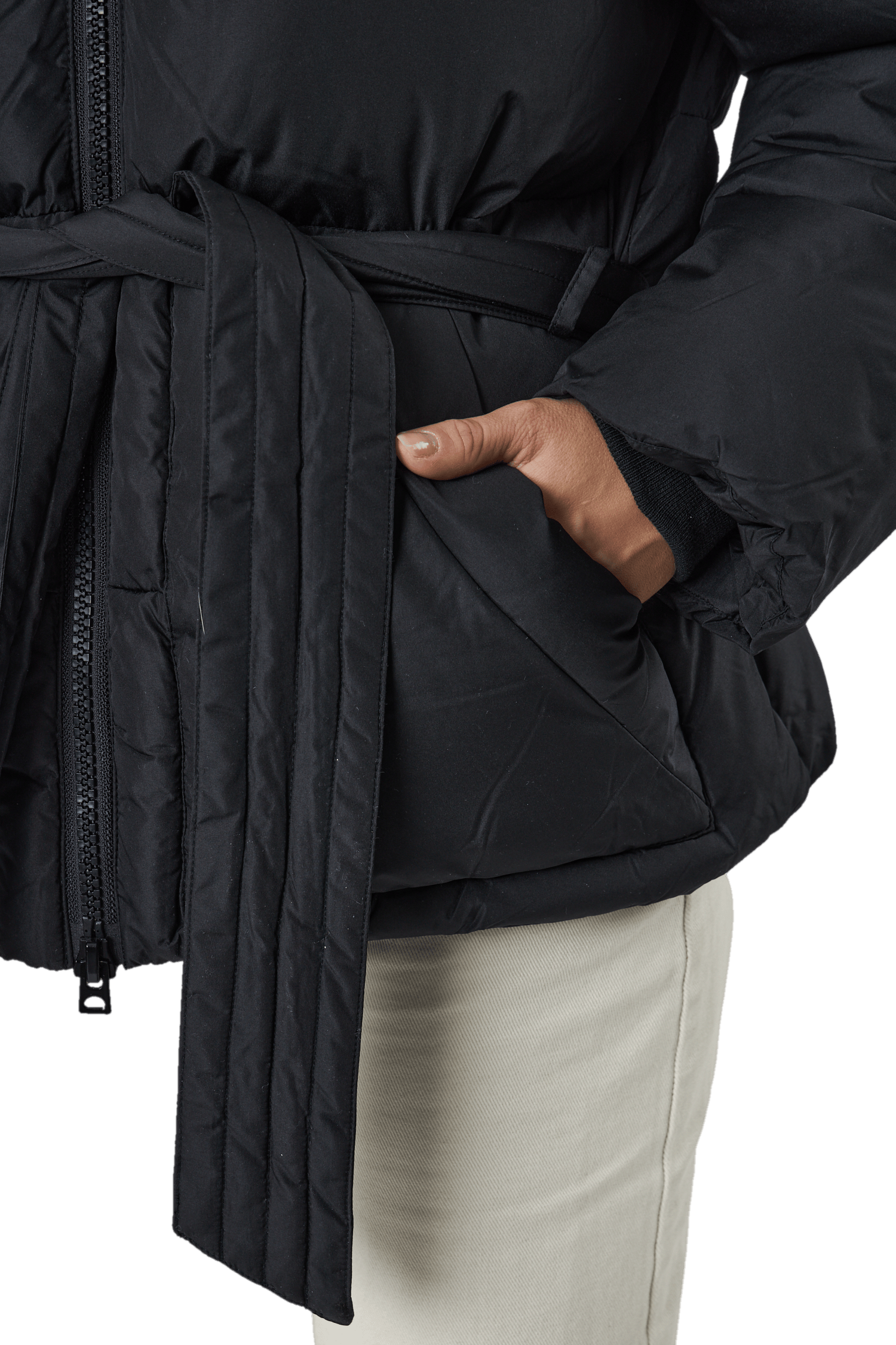 Beltet Short Padded Hood Jacke Black - Bild 5