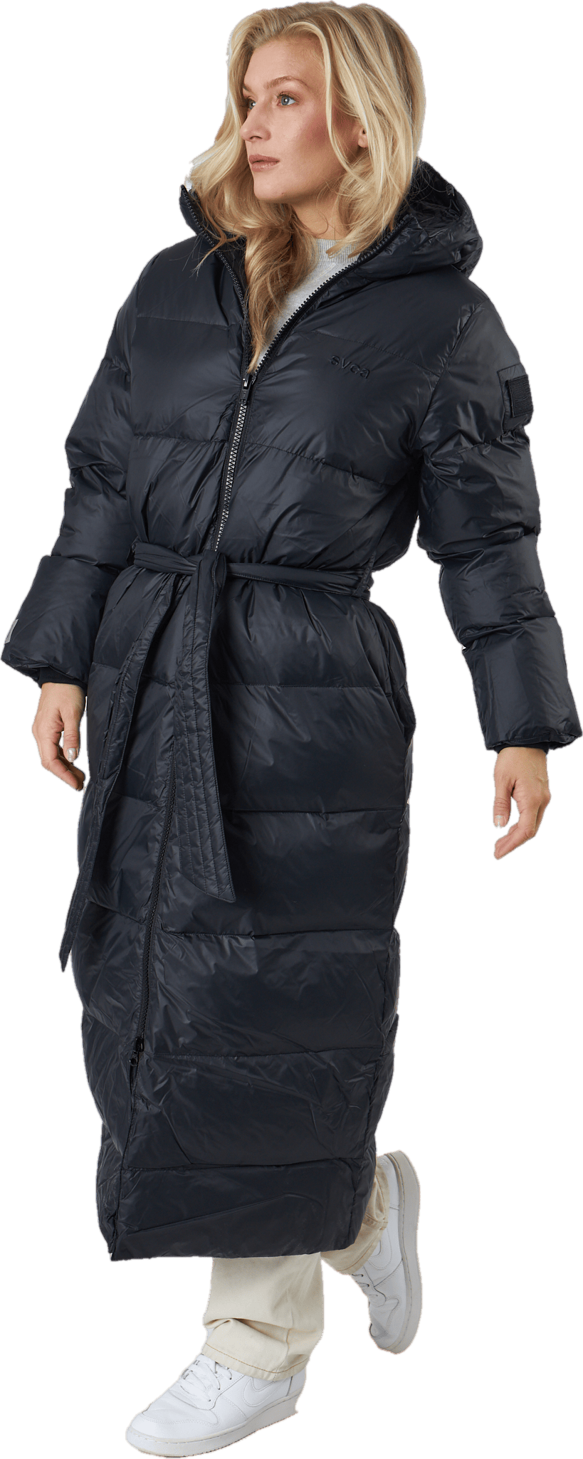 Long Beltet Coat Black - Bild 2