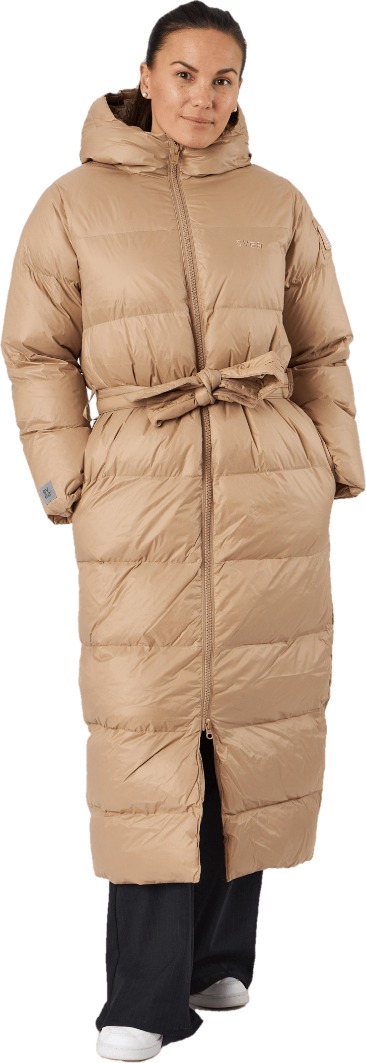 Long Beltet Coat Camel Brown