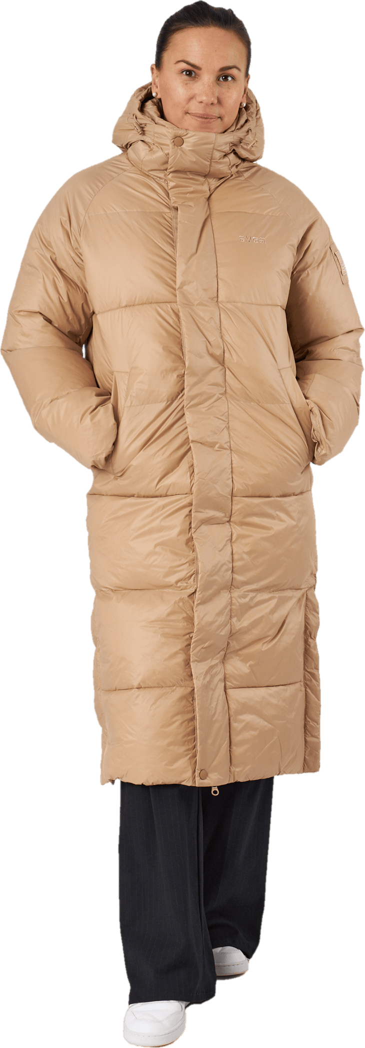 Loose Hood Coat Camel Brown