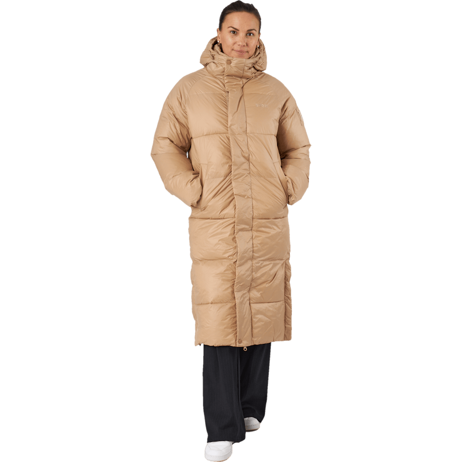 Loose Hood Coat Camel Brown