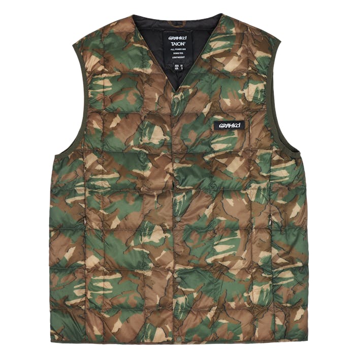 Taion/gramicci Inner Down Vest Camo, Male, Kläder, jackor, Mönstrad, XL