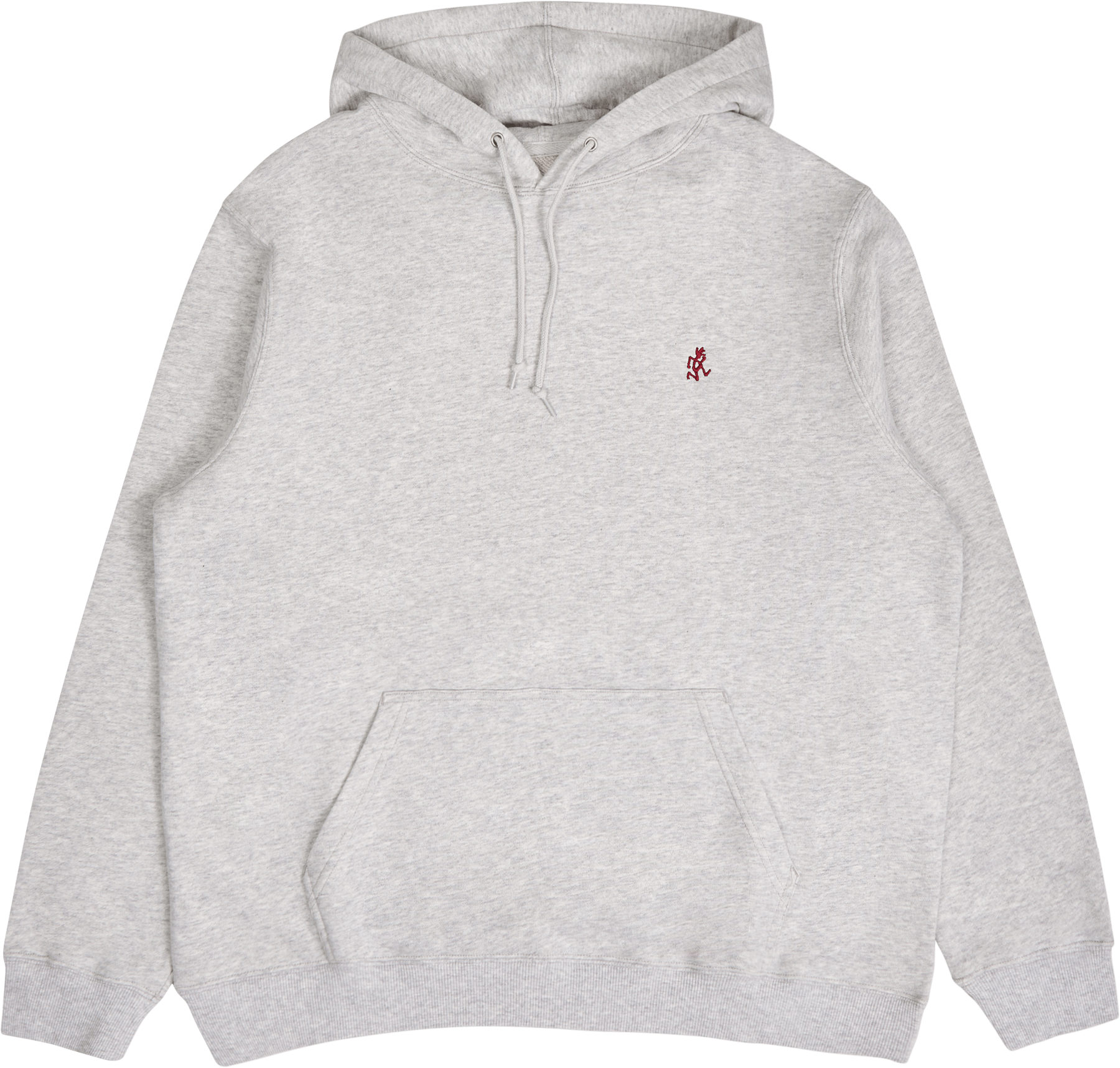 One Point Hooded Sweatshirt Ash Heather, Male, Odevy, mikiny a mikiny, Šedá, S