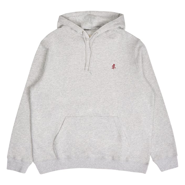 One Point Hooded Sweatshirt Ash Heather, Male, Odevy, mikiny a mikiny, Šedá, S