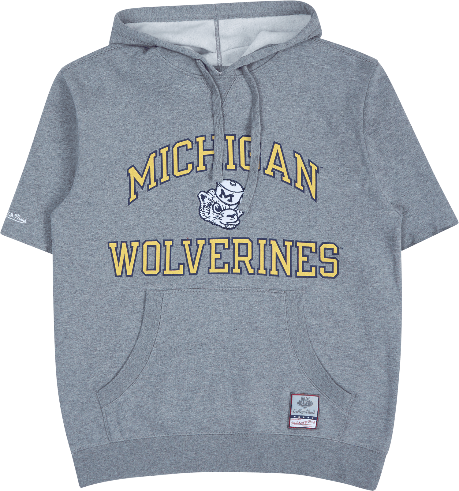 Michigan Short Sleeve Fleece Hoodie, Male, Abbigliamento, felpe con cappuccio e felpe, Grigio, S