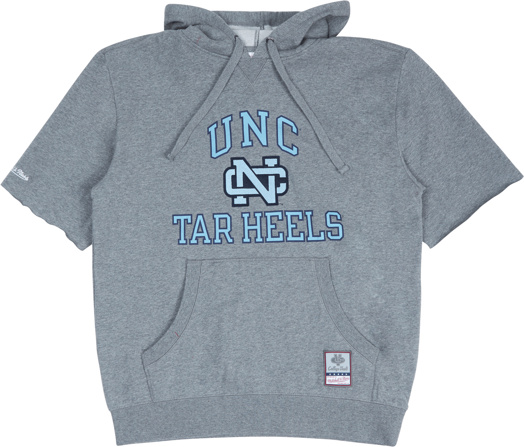 UNC Short Sleeve Fleece Hoodie, Male, Vaatteet, hupparit ja neulepaidat, Harmaa, S