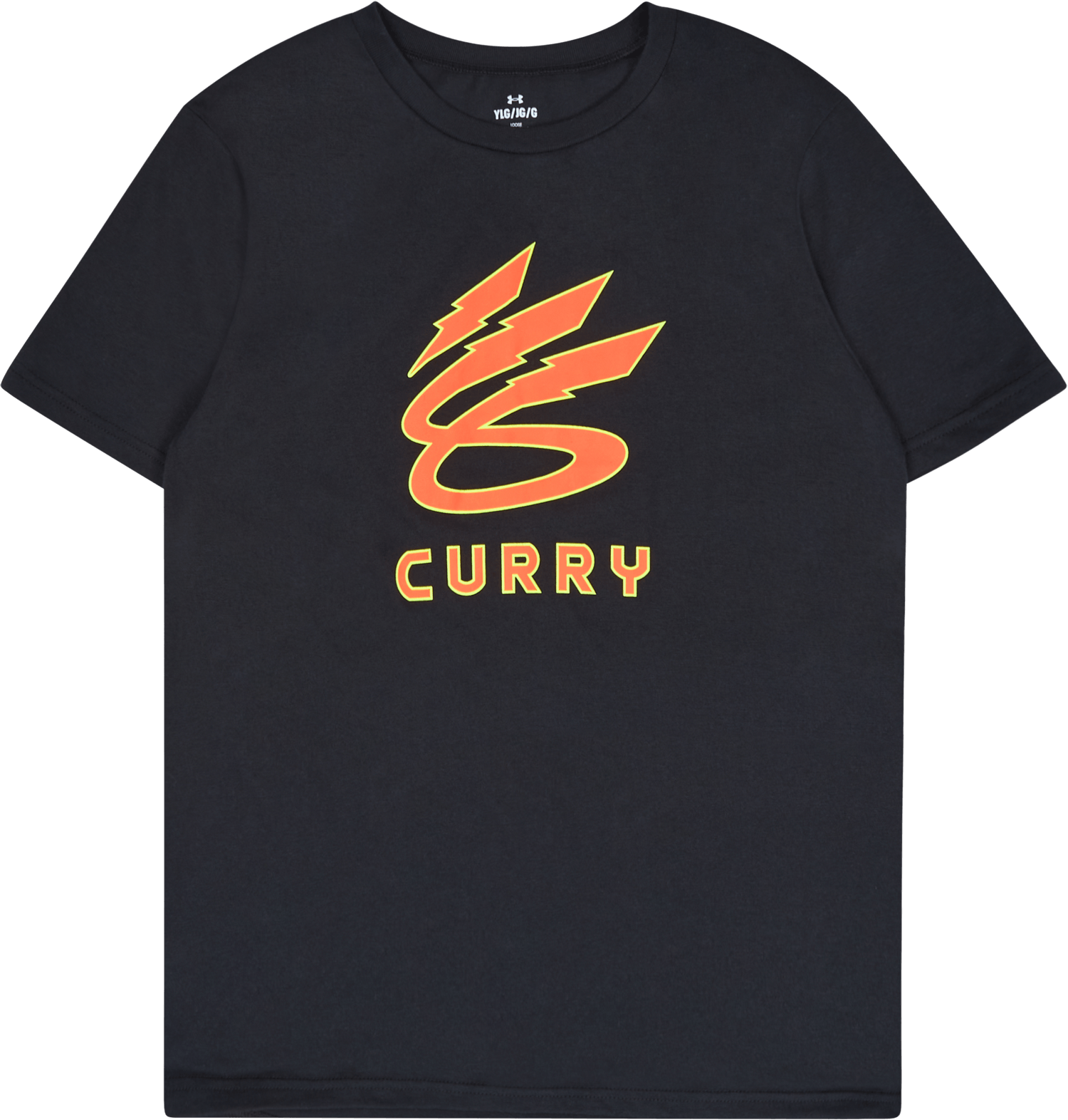 KIDS UA CURRY LIGHTNING LOGO SS, Unisex, Apparels, T-shirt, Black, S  (8 YR)