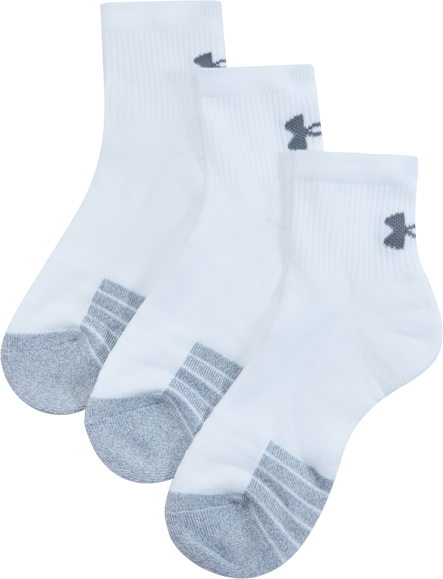 UA Heatgear Quarter 3pk, Unisex, Apparels, Socks, White, L