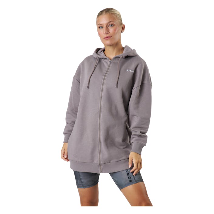 Billie Zip Hood Cinder, Female, Apparels, Shirts, Padel, Grey, L