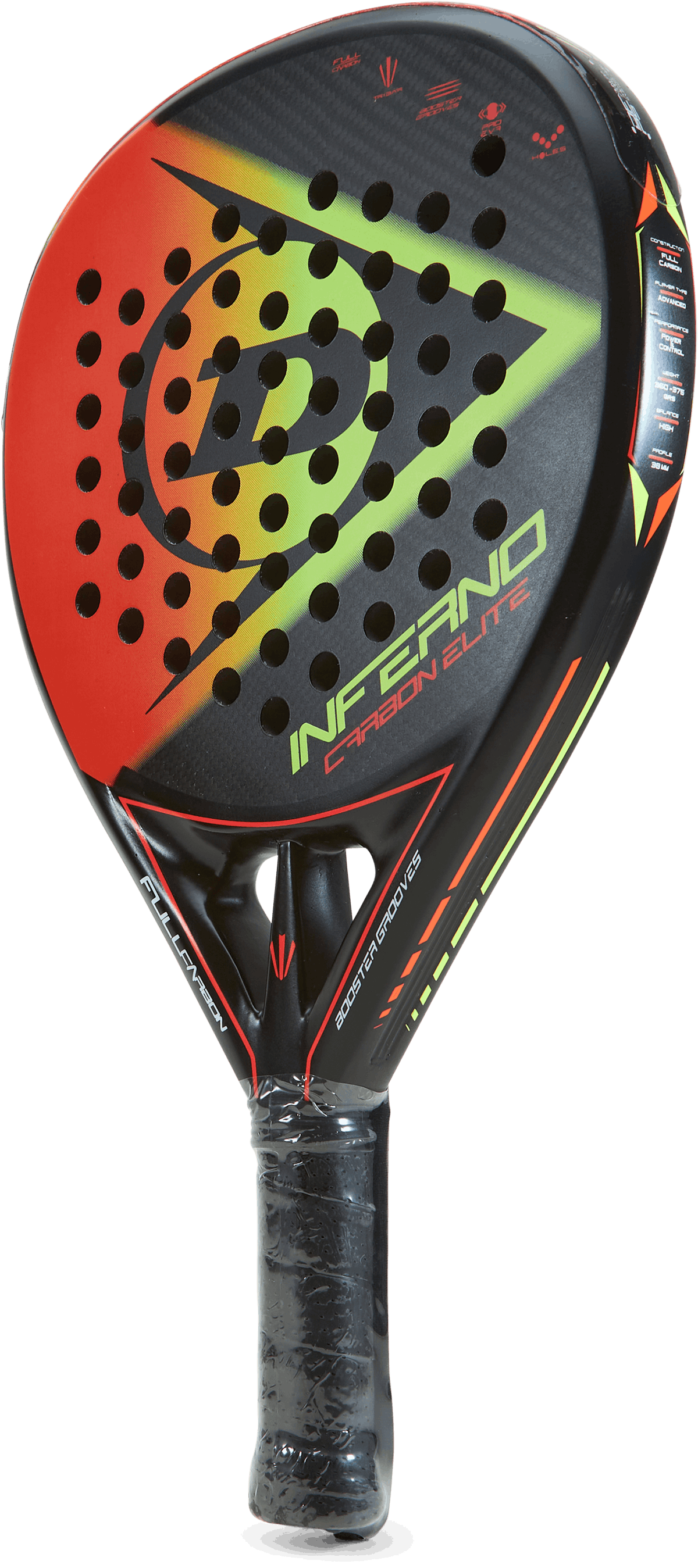 Inferno Carbon Elite Black/red/yellow, Unisex, Utstyr, racketer, Padel, Svart/Rød/Gul, ONESIZE