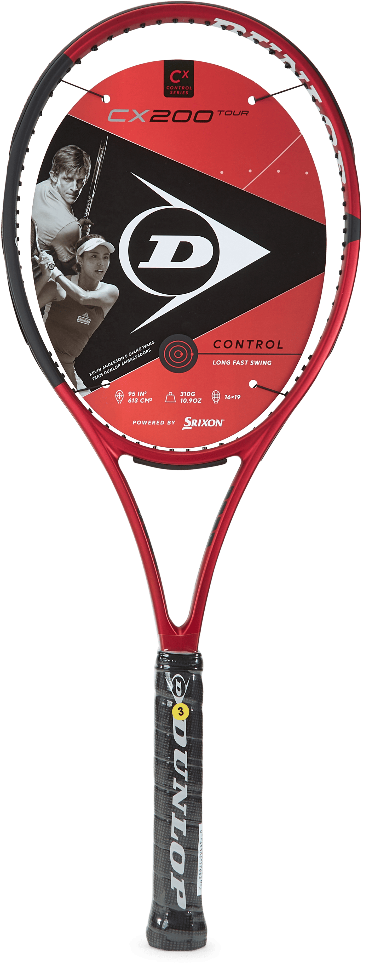Cx 200 Tour 16x19 Black/red, Unisex, Équipement, raquettes, Tennis, Noir/Rouge, 2