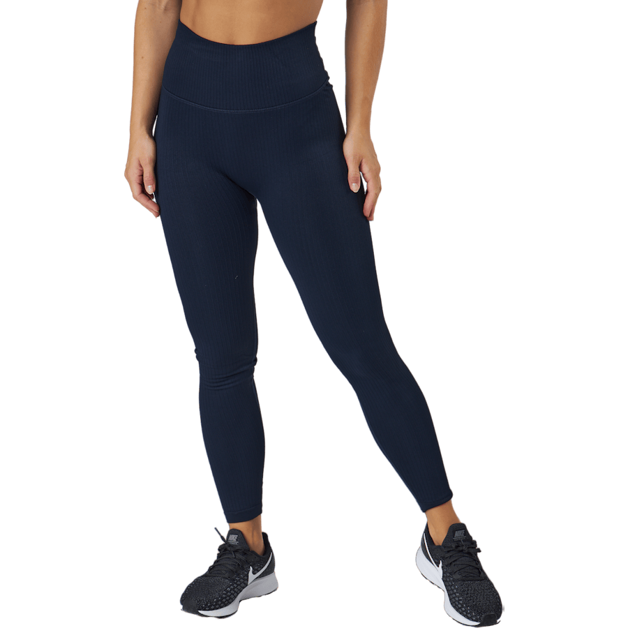 Ribbed Seamless Tights Navy Blue