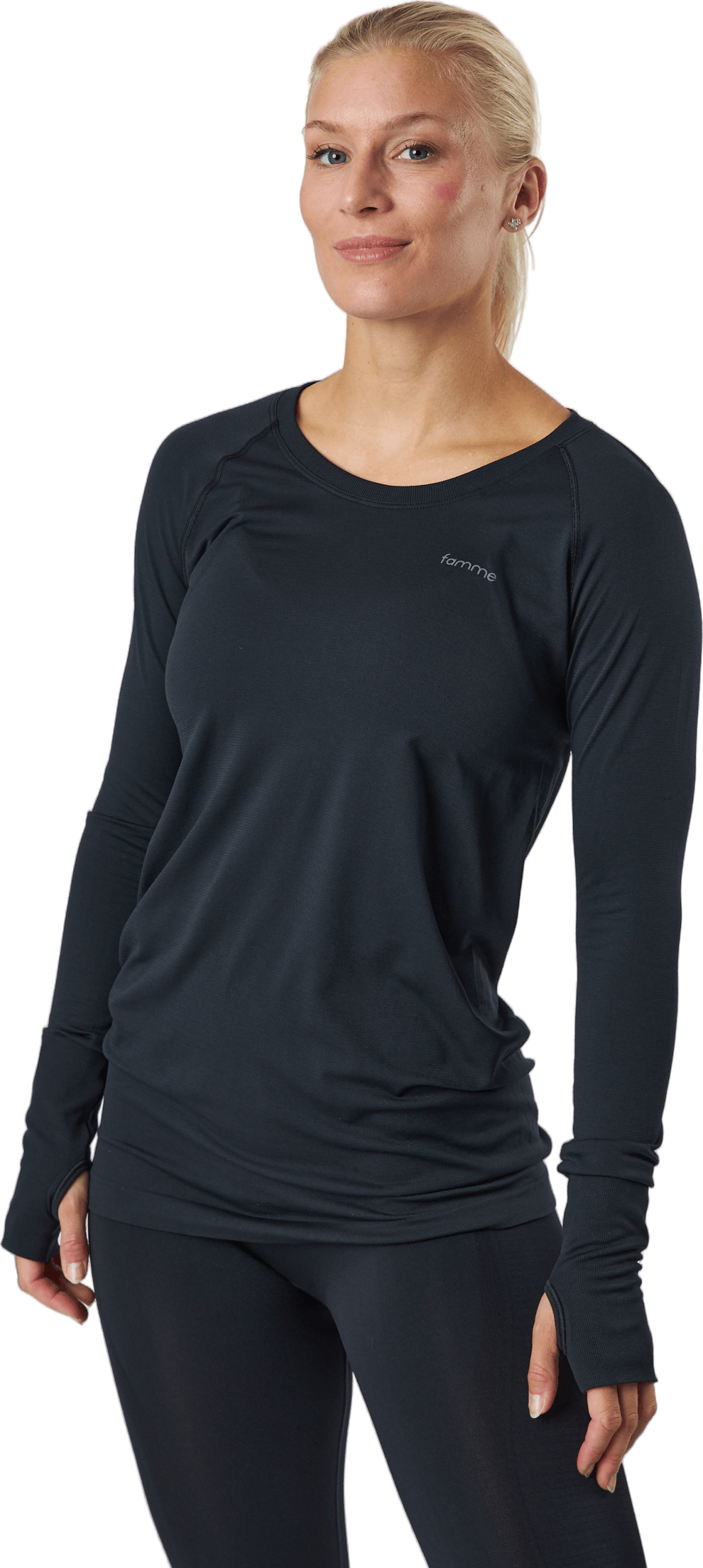 Refine Ls T-shirt Black, Female, Apparels, base layers, Workout, Blue, S