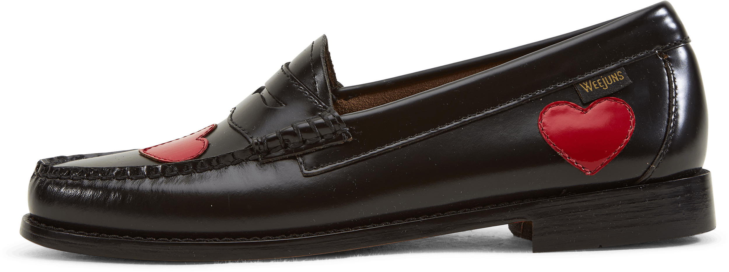 Gh Weejun Wmn Penny Love Black Lthr W/red, Female, Shoes, Flats, Black, EU 36