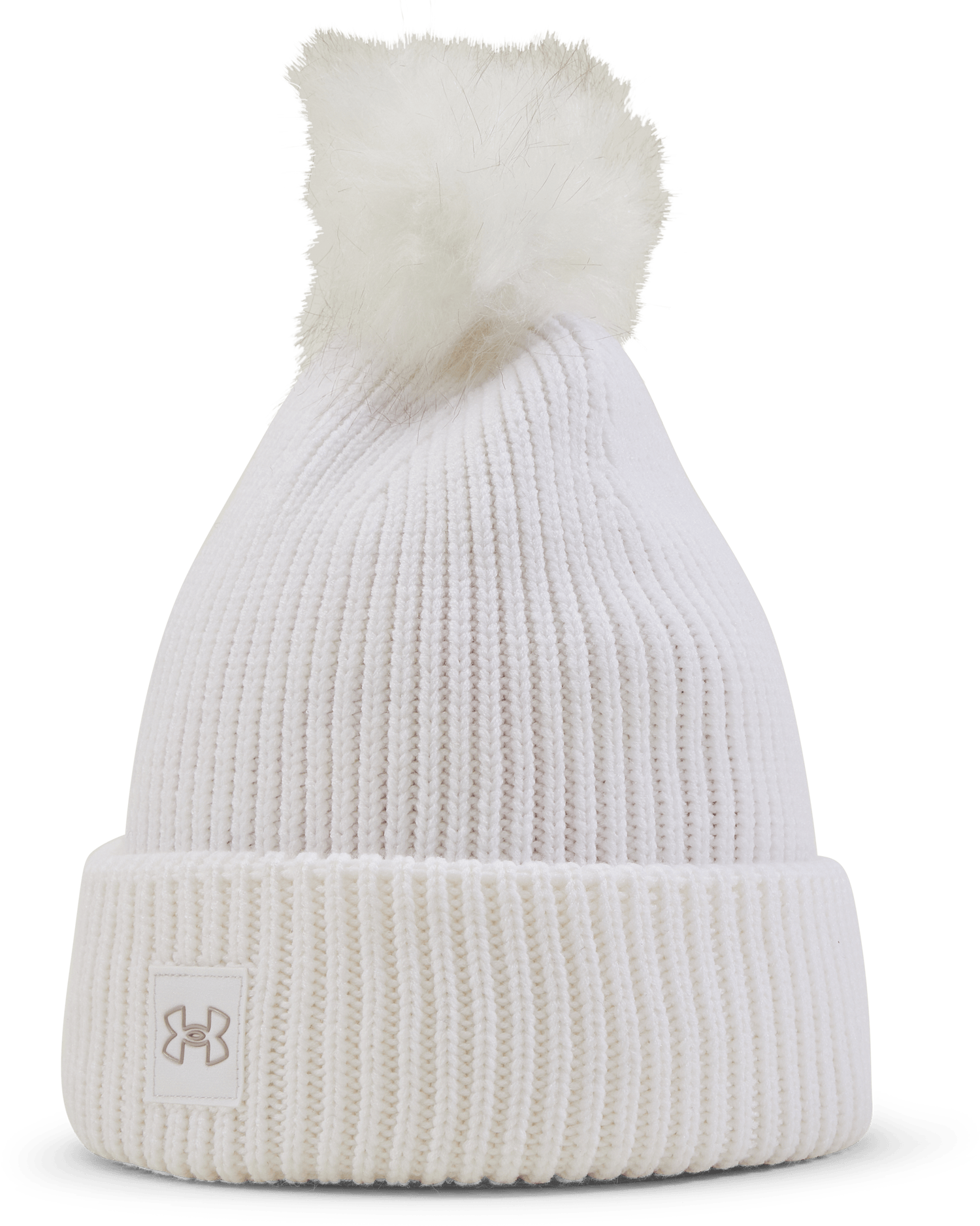 Ua Halftime Ribbed Pom White, Female, Apparels, hats & caps, Workout, ONESIZE