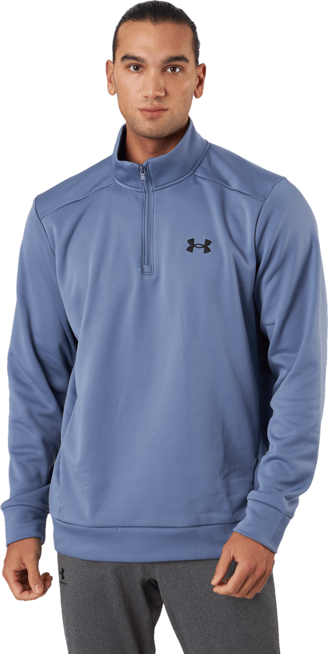 Ua Armour Fleece 1/4 Zip Aurora Purple, Male, Apparels, Shirts, Workout, Blue, S