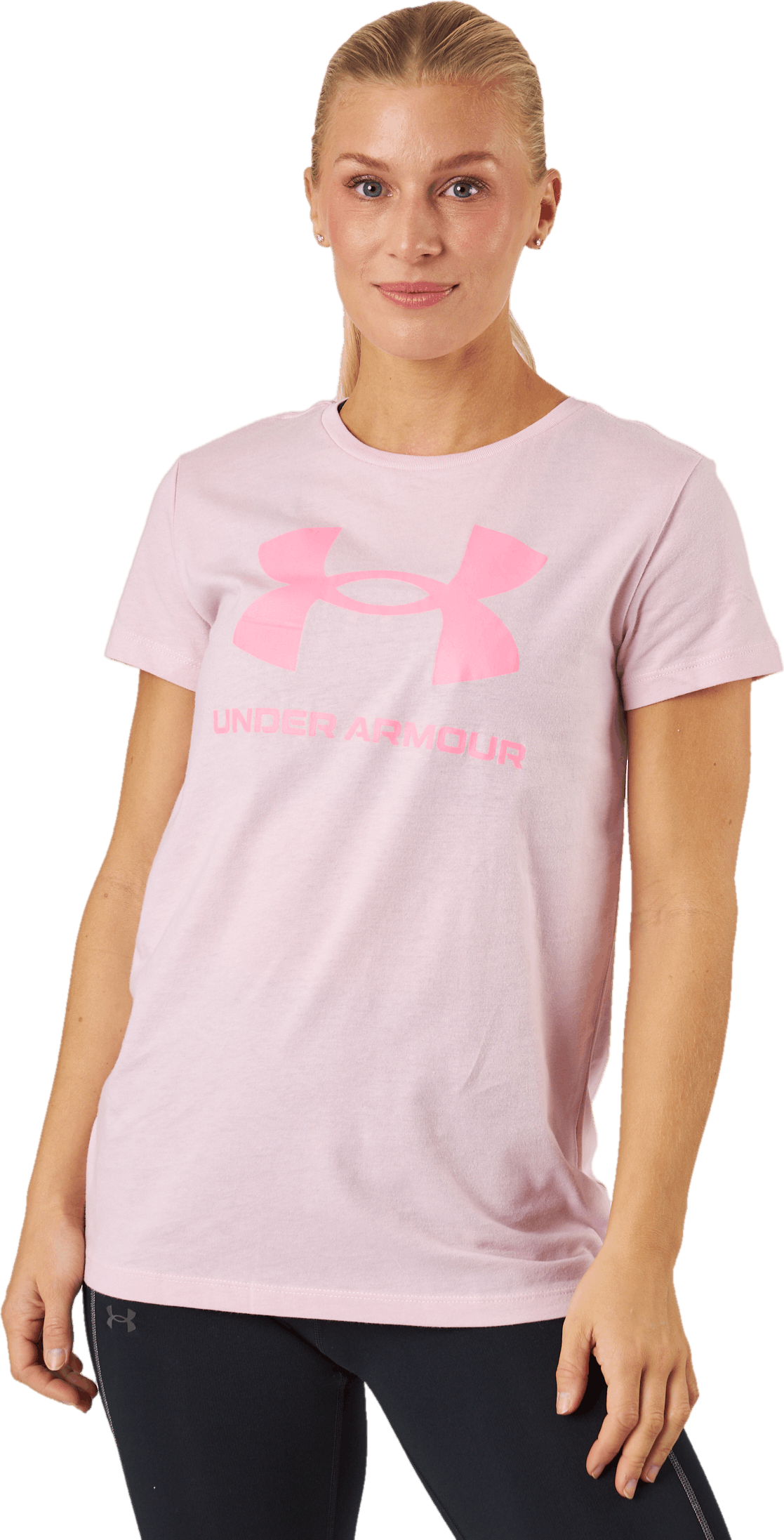 Ua Sportstyle Logo Ss Prime Pink, Female, Odevy, Tričko, Posilovať, Ružová, XL