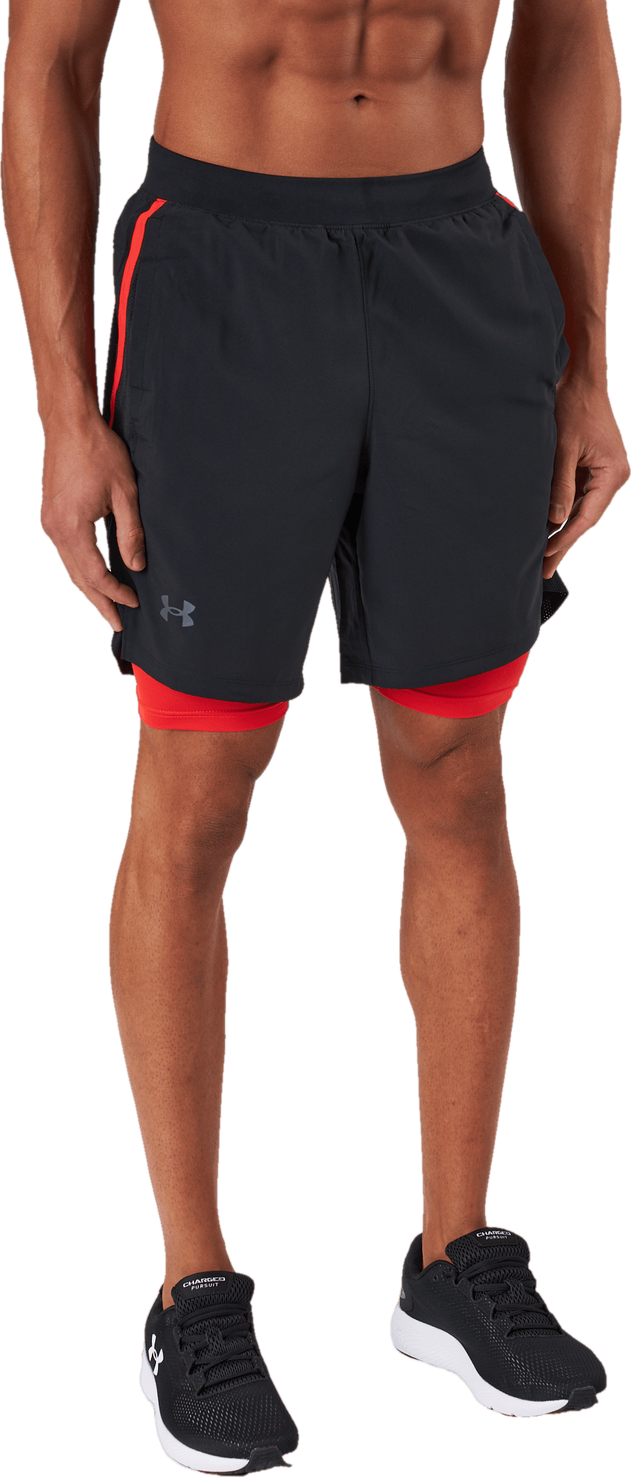 Ua Launch 7'' 2-in-1 Short Black, Male, Odzież, Spodenki, Bieganie, Czarny, L