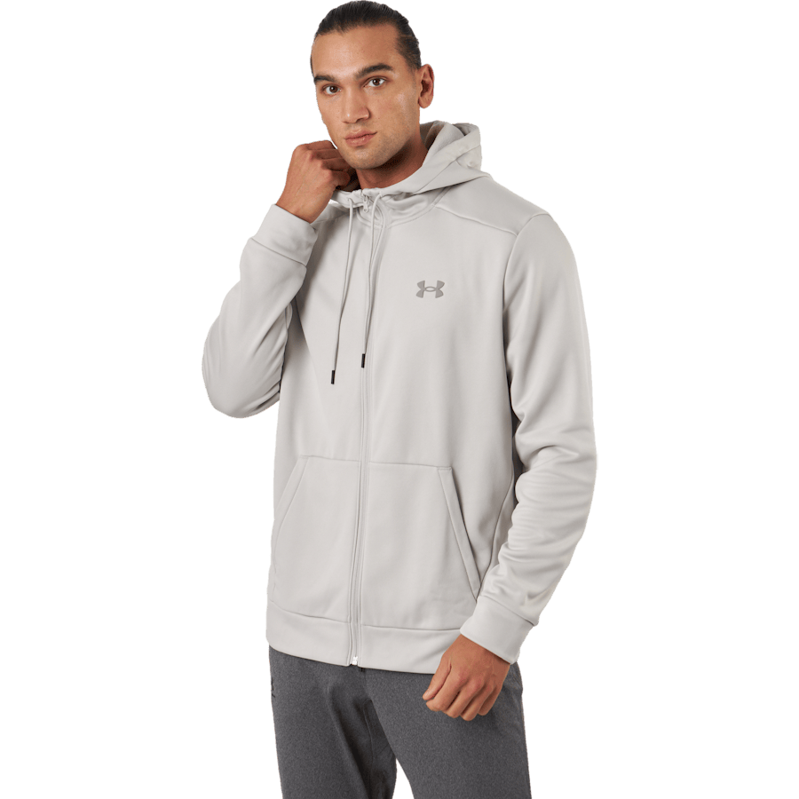 Ua Armour Fleece Fz Hoodie Ghost Gray
