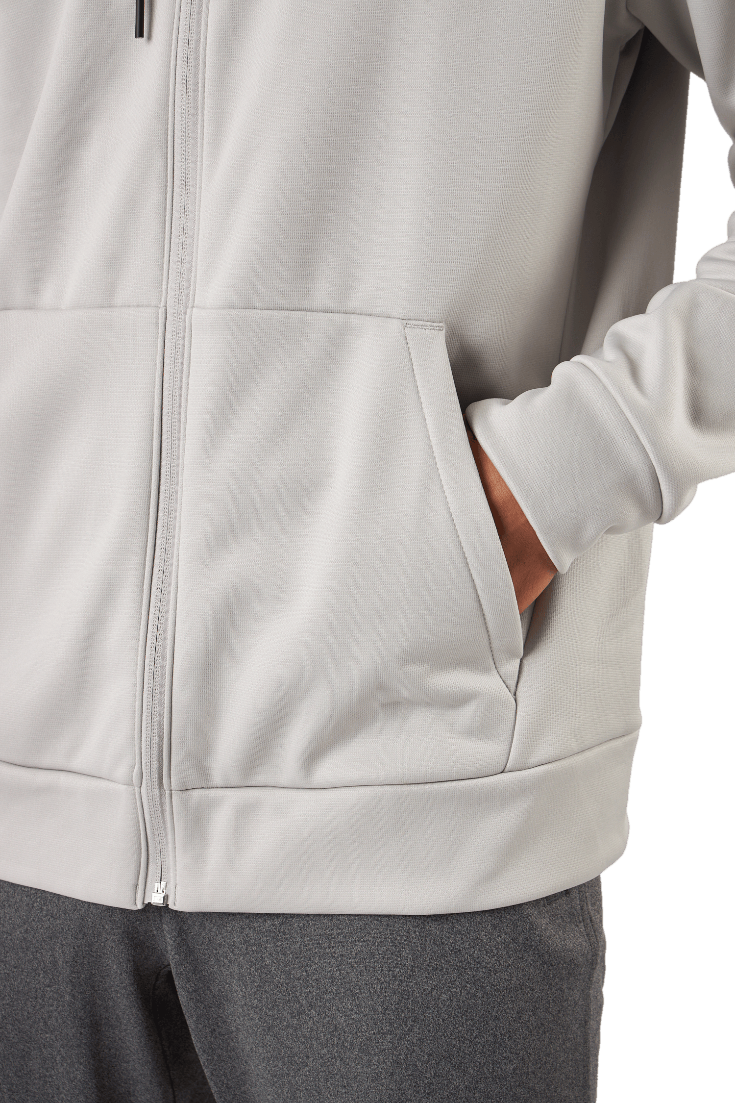 Ua Armour Fleece Fz Hoodie Ghost Gray - Bild 6