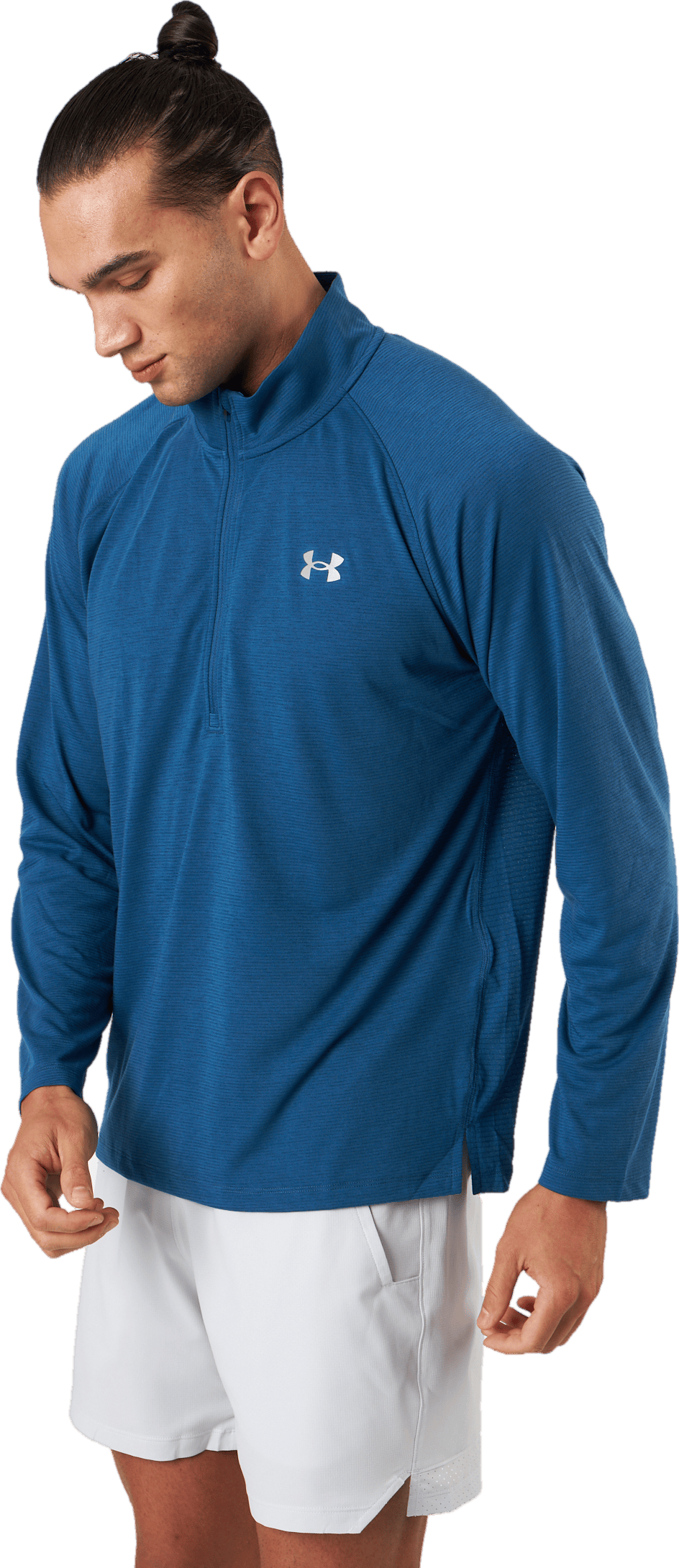 Ua Streaker Half Zip Petrol Blue, Male, Apparels, Shirts, Running, Blue, S
