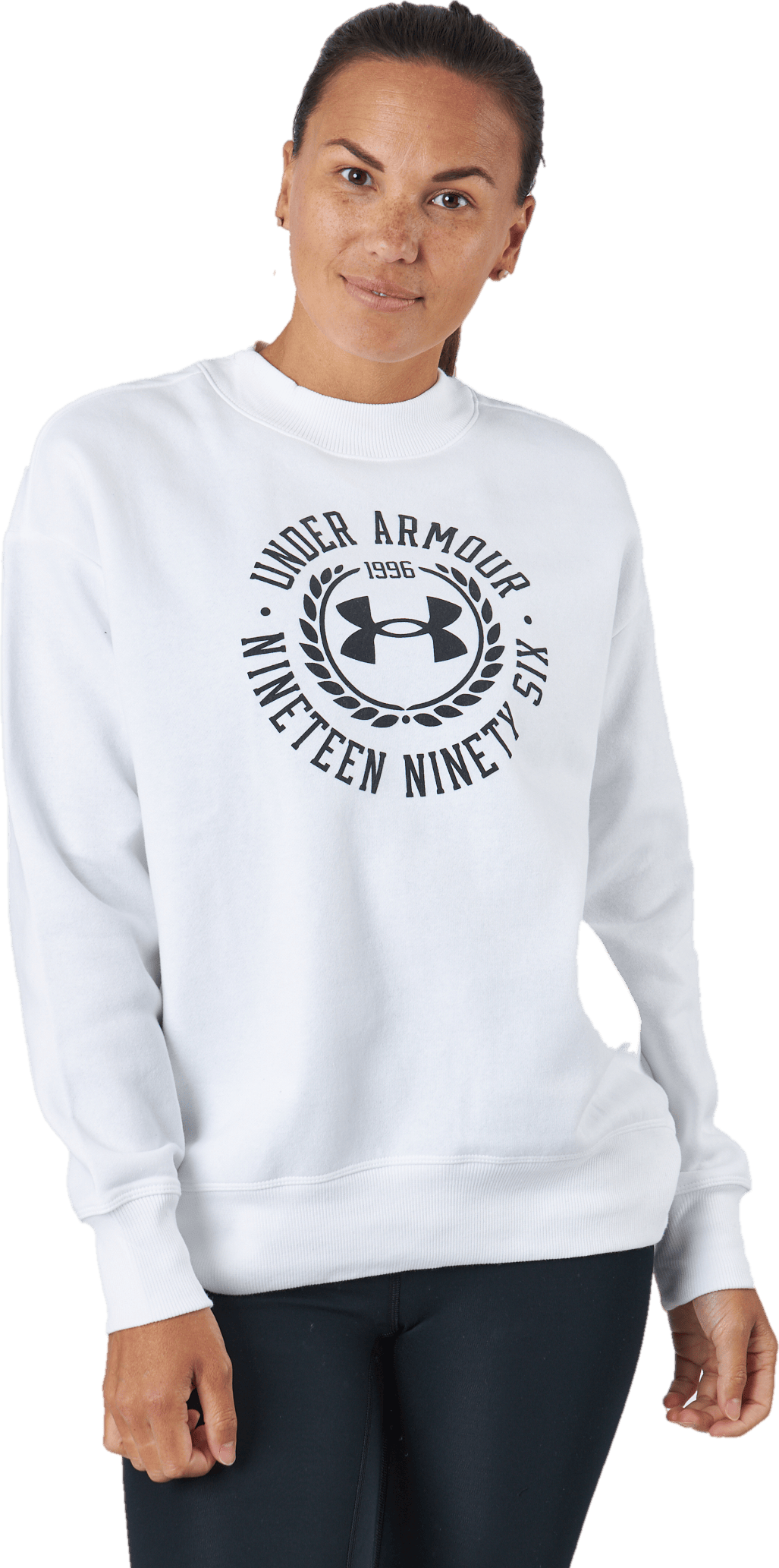 Rival Fleece Crest Grp Crew White, Female, Apparels, Shirts, Workout, White, L