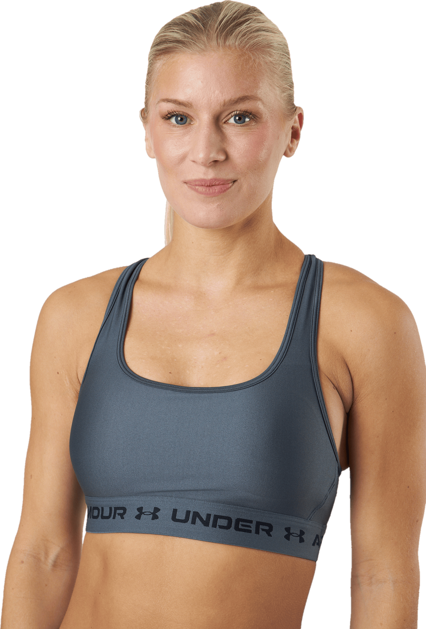 Ua Crossback Mid Bra Pitch Gray