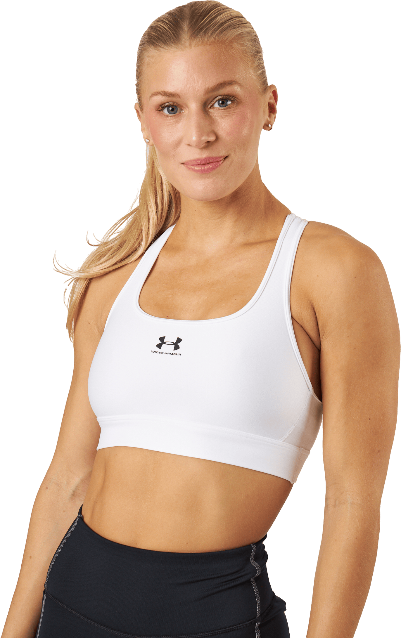 Ua Hg Armour Mid Padless White, Female, Abbigliamento, Reggiseno sportivo, In esecuzione, Bianca, XL