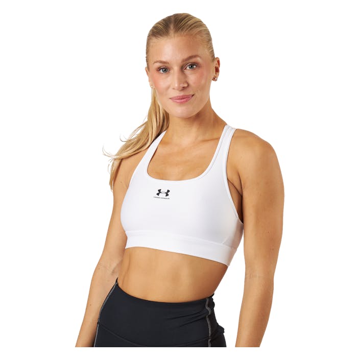Ua Hg Armour Mid Padless White, Female, Apparels, Sports Bras, Running, White, S