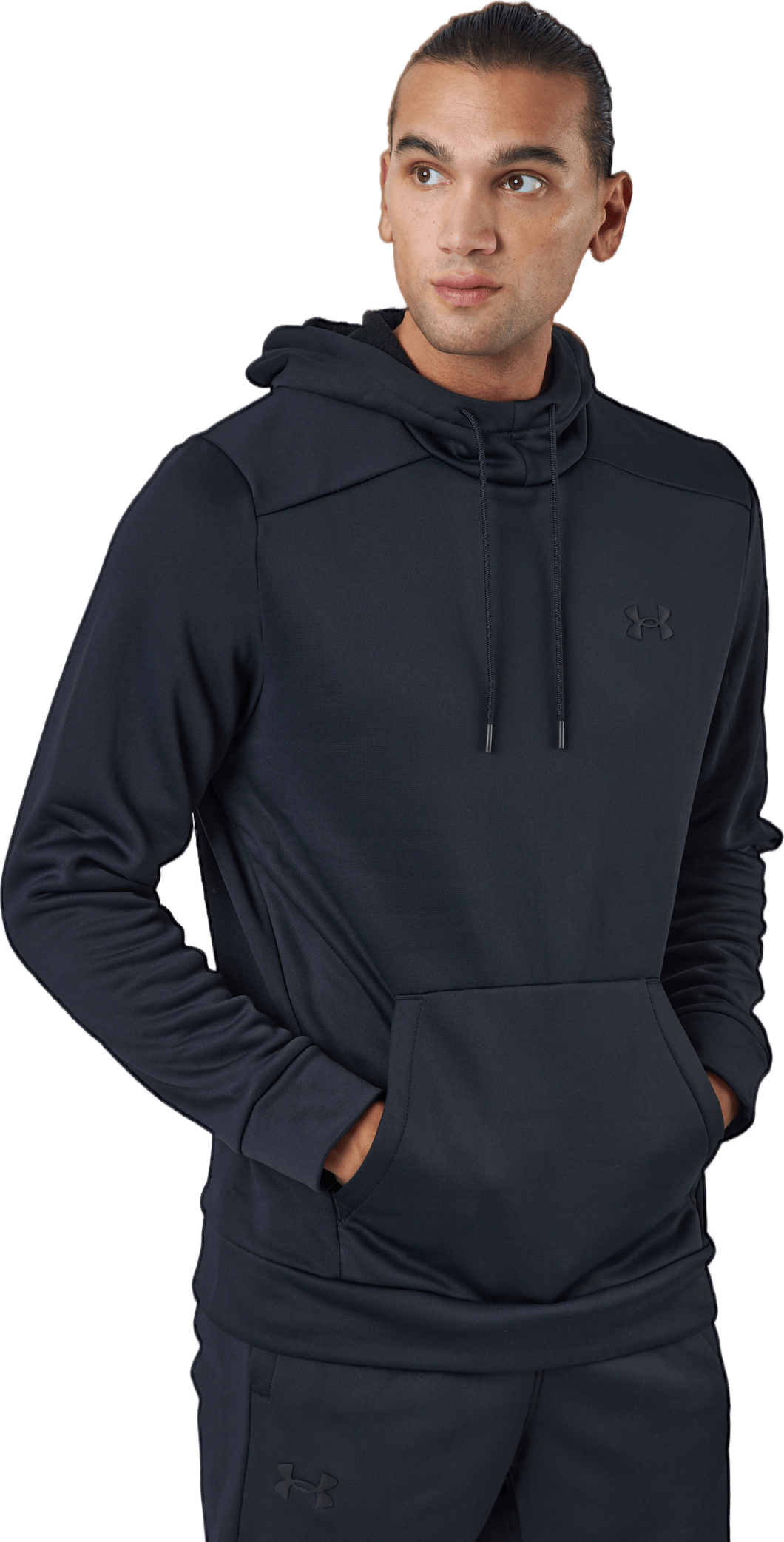 Ua Armour Fleece Hoodie Black, Male, Apparels, Shirts, Workout, Blue, S