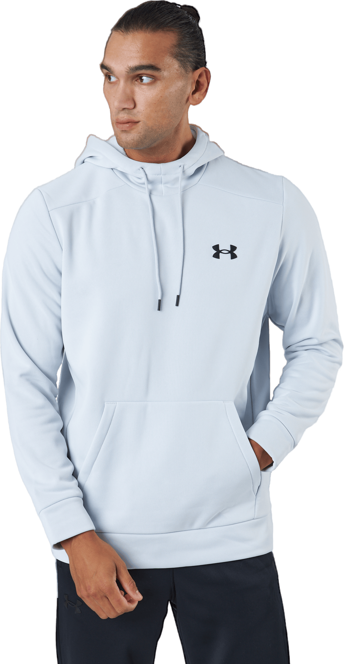 Ua Armour Fleece Hoodie Halo Gray, Male, Apparels, Shirts, Workout, Blue, S