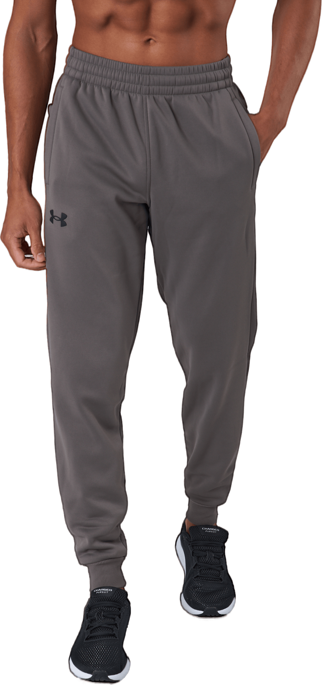 Ua Armour Fleece Joggers Fresh Clay, Male, Apparels, Pants, Workout, Grey, S