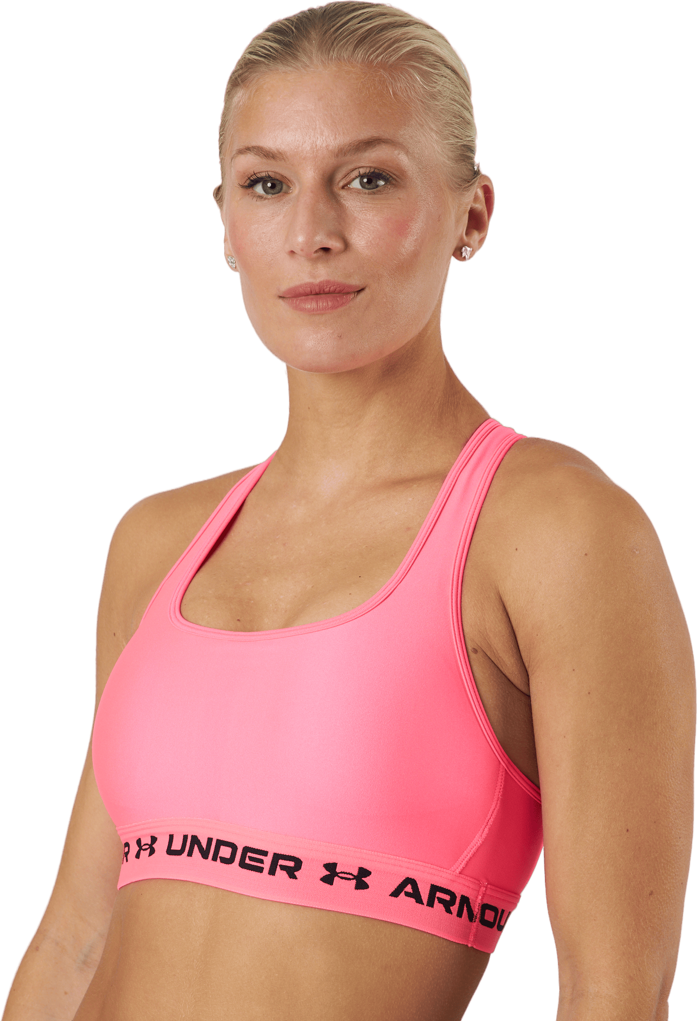 Ua Crossback Mid Bra Cerise, Female, Aparelhos, Sutiã esportivo, Corrida, Rosa, XL