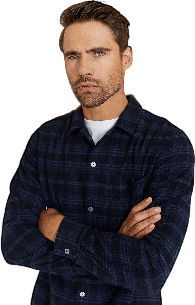 Dylan Wool Shirt 7005 Dusty Blue - Bild 3