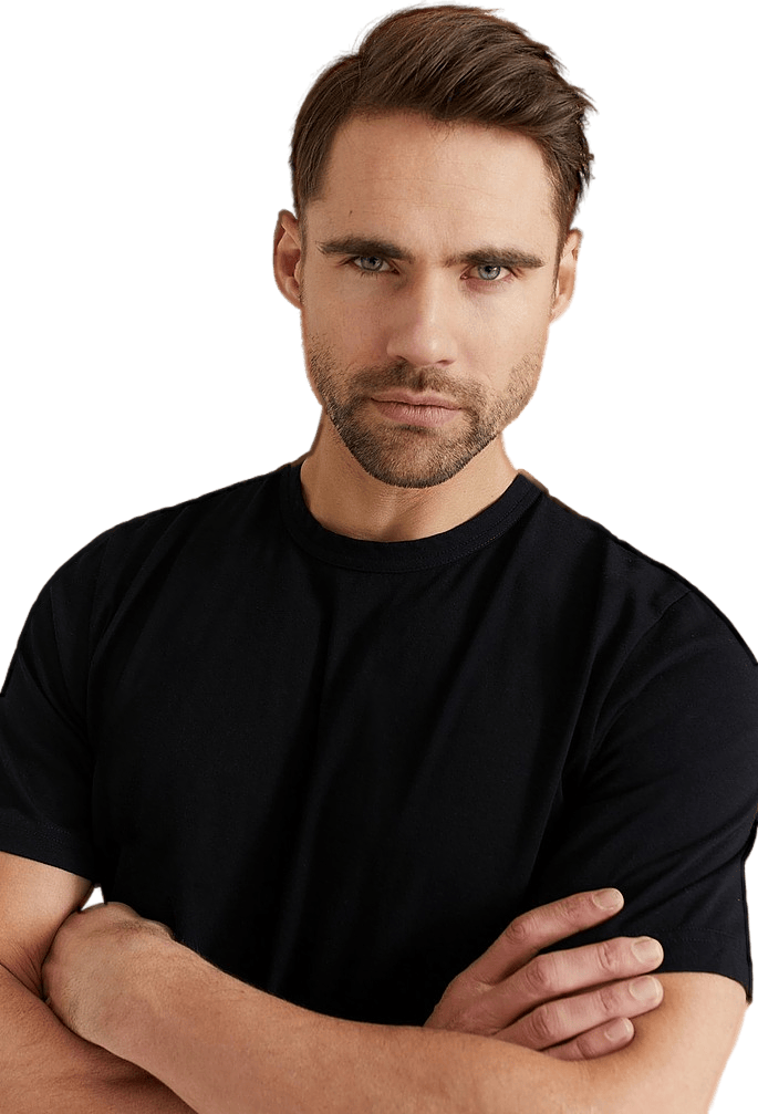 Allan 2-pack T-shirt, Male, Odevy, Tops, Čierna, L