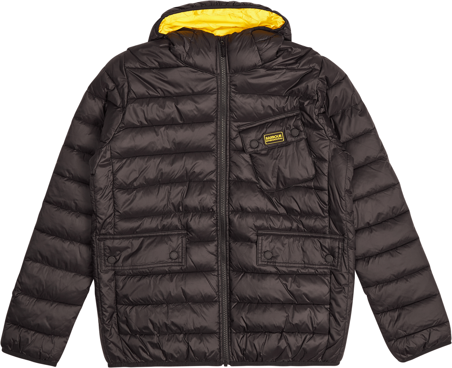 B.intl B Ouston Hooded Quilt Black/yellow