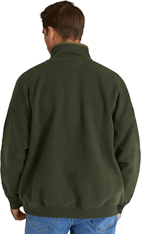 Tjm Contrast Pocket Zip Mock Dark Olive - Bild 2