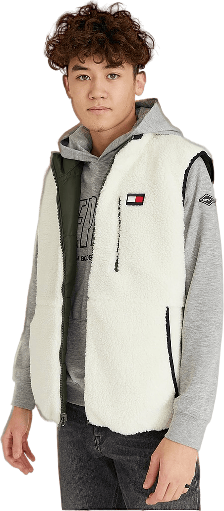 Reversible Sherpa Vest Dark Olive / Sherpa - Bild 2