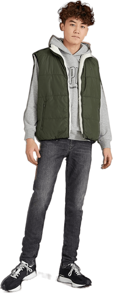 Reversible Sherpa Vest Dark Olive / Sherpa - Bild 4