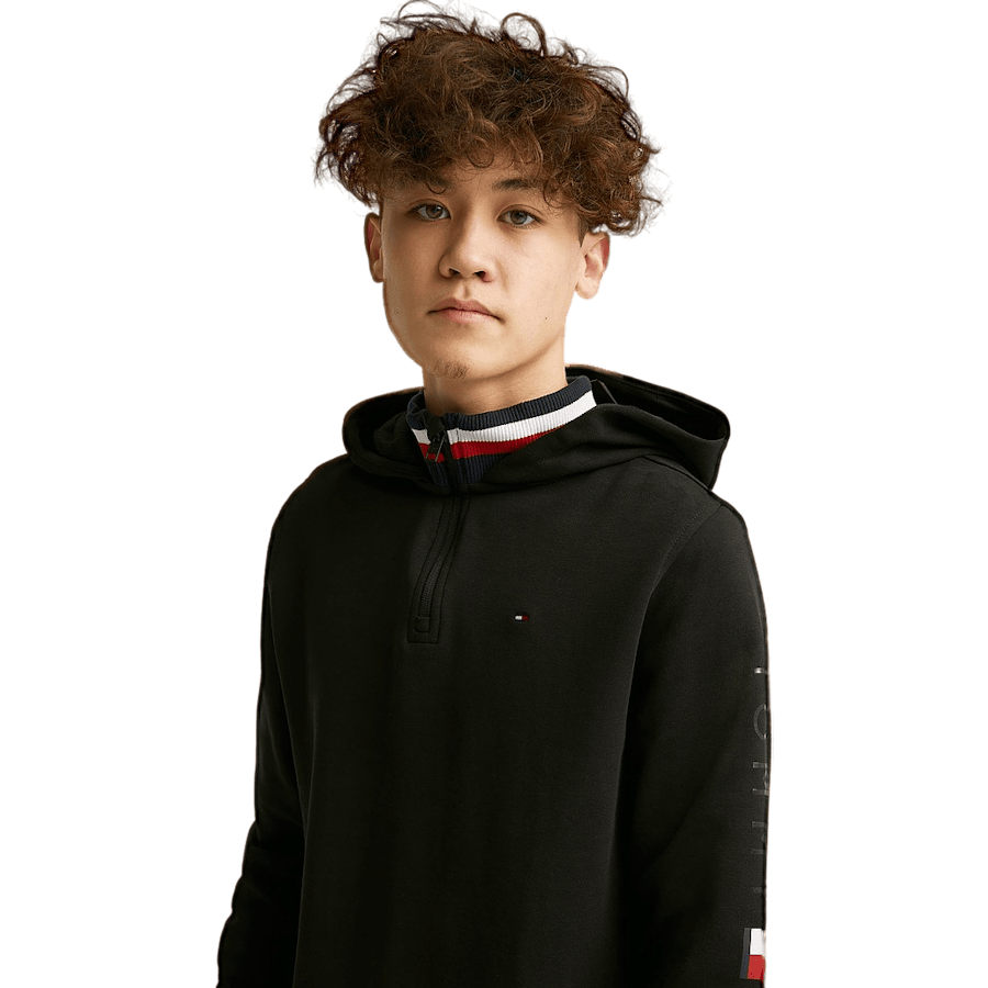 Tonal Aw Double Collar Hoodie Black