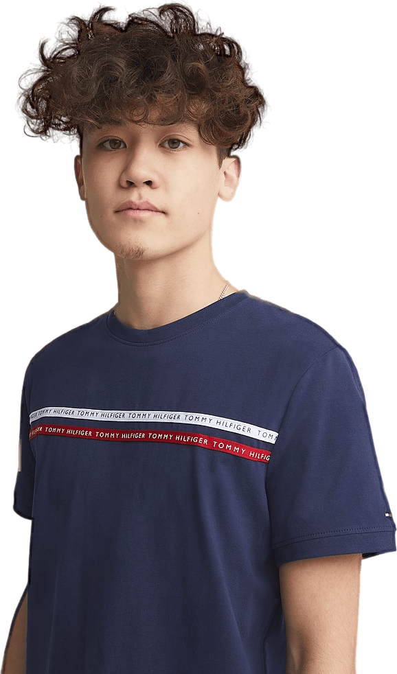 Tommy Tape Tee S/s C87 - Twilight Navy - Bild 3