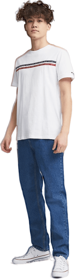 Tommy Tape Tee S/s Ybr - White - Bild 2