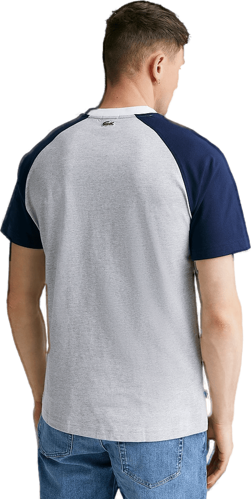 Relaxed Fit Logo Tee 44q Silver Chine/navy Blue