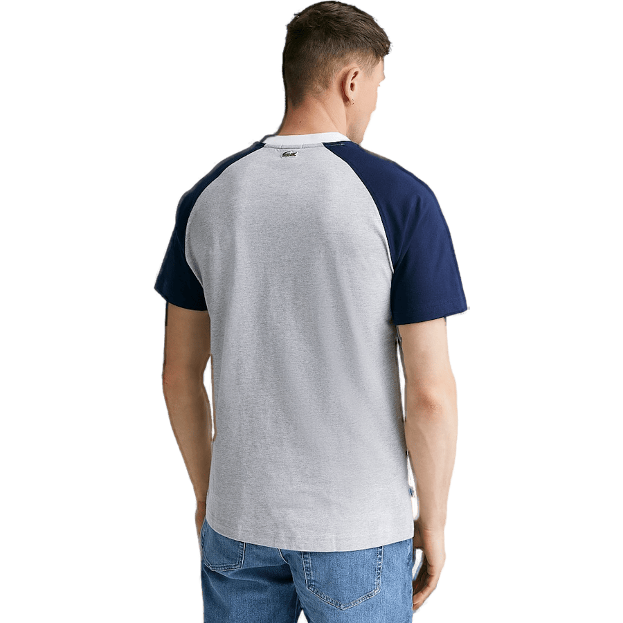 Relaxed Fit Logo Tee 44q Silver Chine/navy Blue